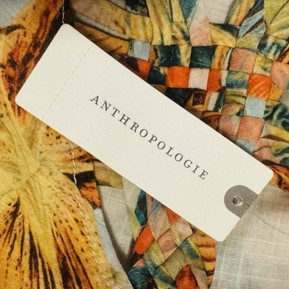 NWT Anthropologie Pilcro Halter Maxi Dress Size:XL Yellow Floral Tier Tropical - Picture 8 of 16